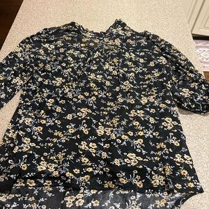 Chic Black Floral Blouse